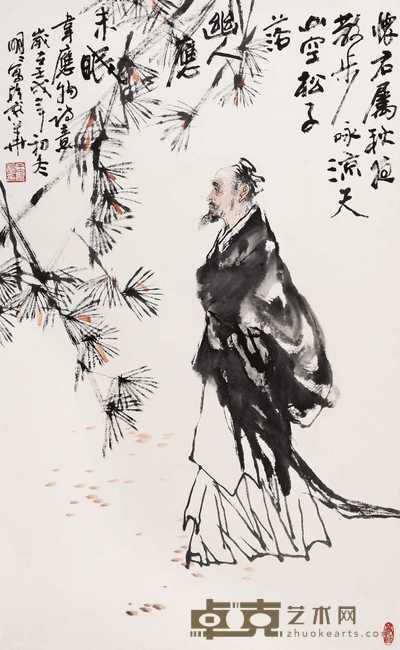 王明明 1982年作 唐人诗意图 镜心 95×59cm